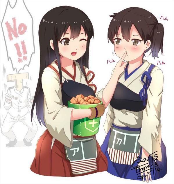 admiral, kaga, akagi, and t-head admiral (kantai collection) drawn by go-it