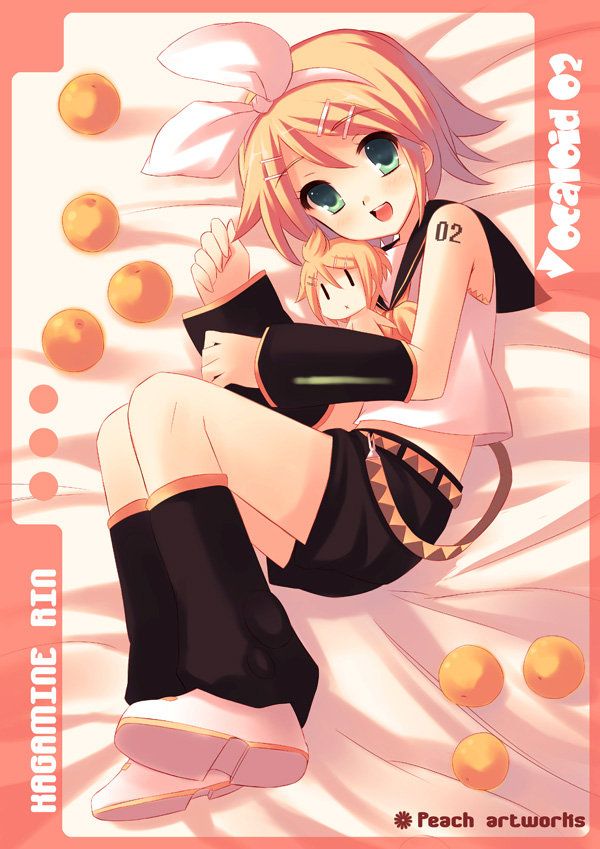 kagamine rin and kagamine len (vocaloid) drawn by peach88