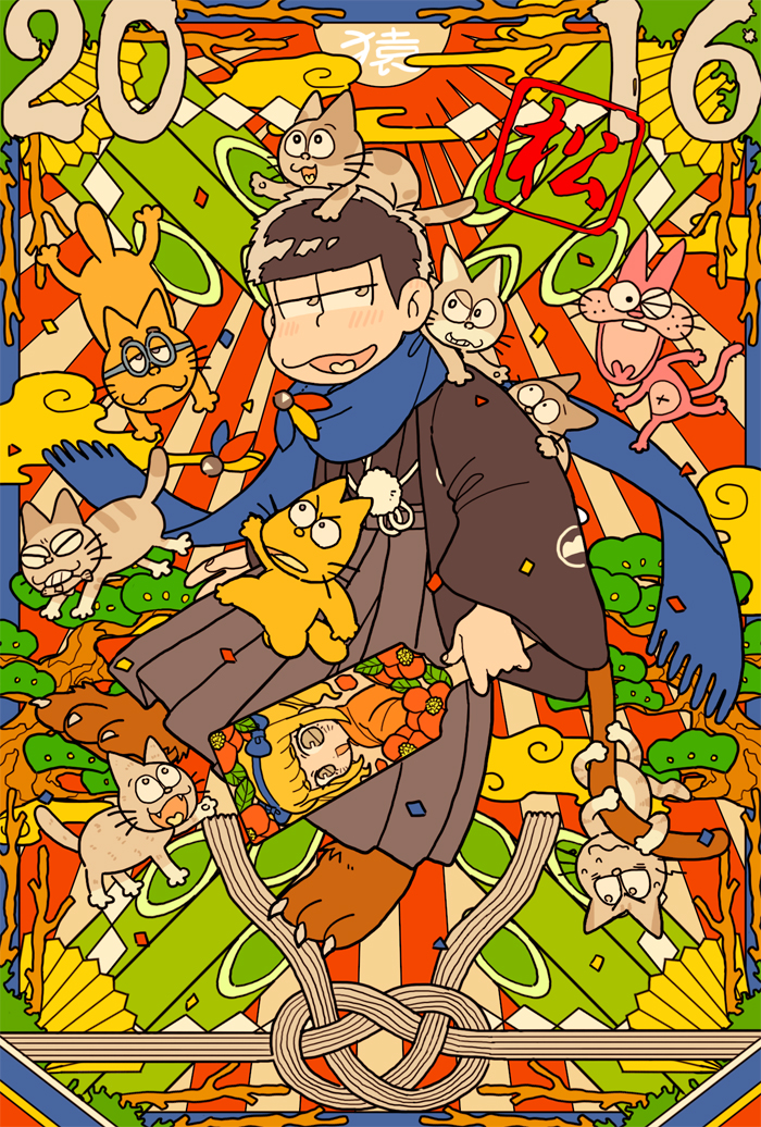 matsuno ichimatsu and esper nyanko (osomatsu and 2 more) drawn by medoroooa