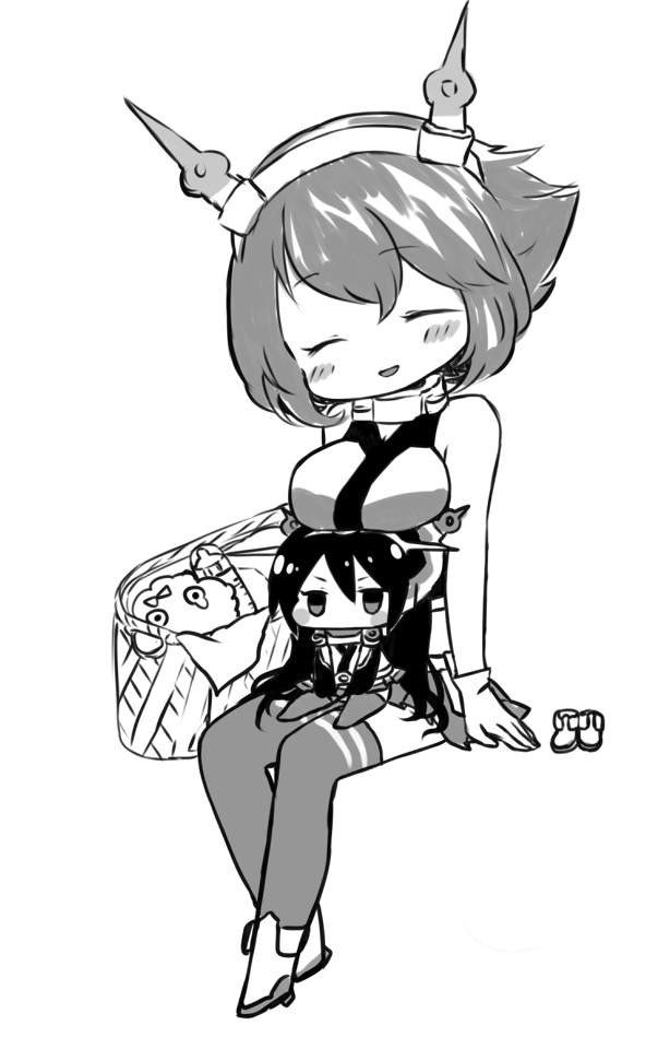 nagato, mutsu, failure penguin, and miss cloud (kantai collection) drawn by kobone