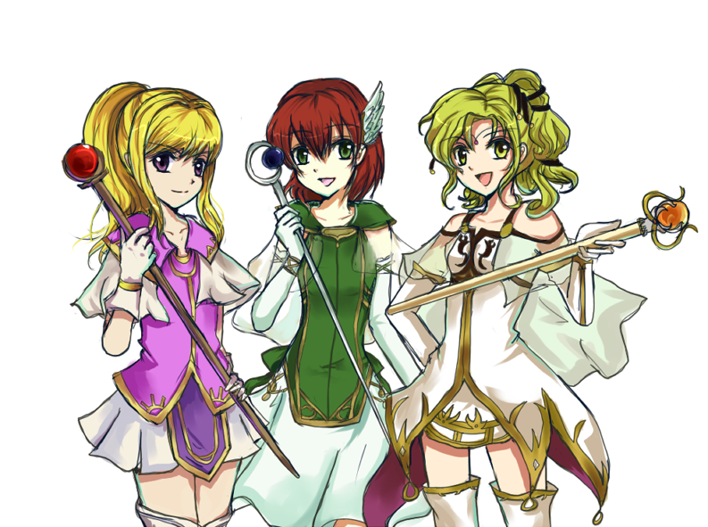 l'arachel, clarine, and priscilla (fire emblem and 3 more) drawn by yamada_takada