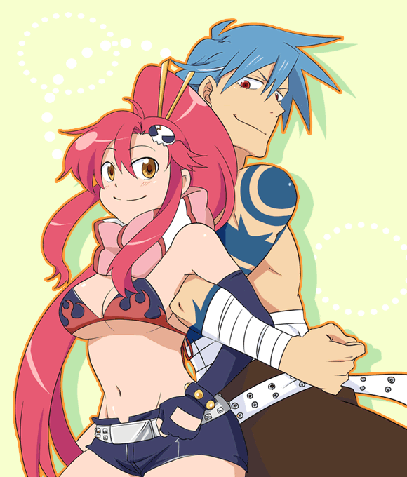 yoko littner and kamina (tengen toppa gurren lagann) drawn by rikko_(peso)
