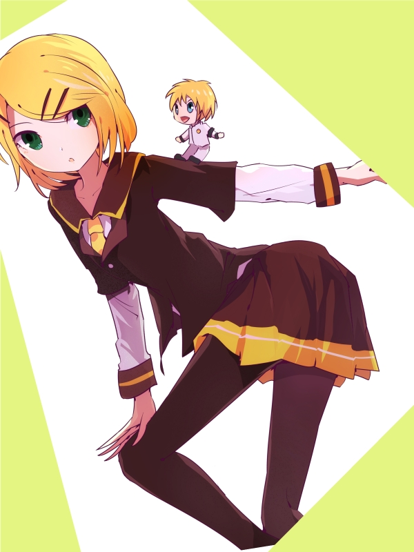 kagamine rin and kagamine len (vocaloid and 2 more) drawn by inaeda_kei