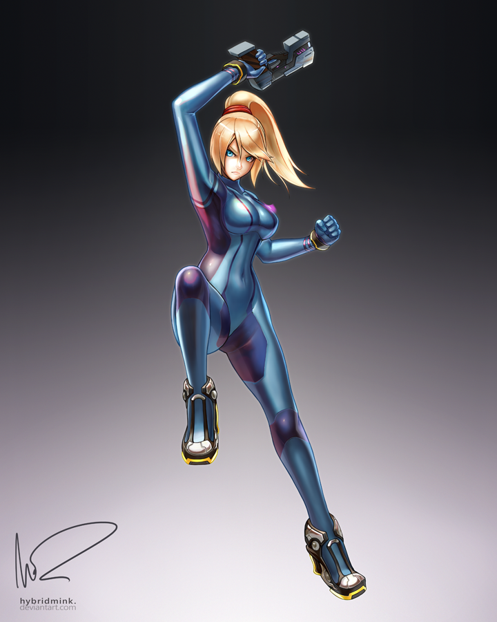 samus aran (super smash bros. and 2 more) drawn by hybridmink