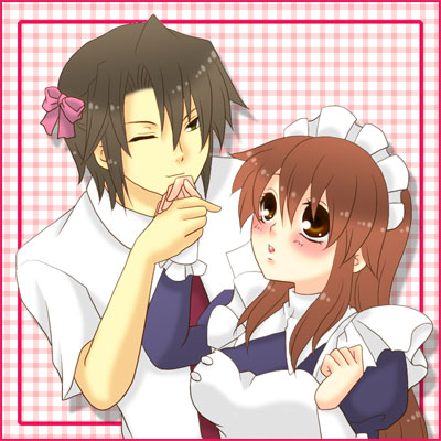 asahina mikuru and koizumi itsuki (suzumiya haruhi no yuuutsu) drawn by tokiomi_tsubasa