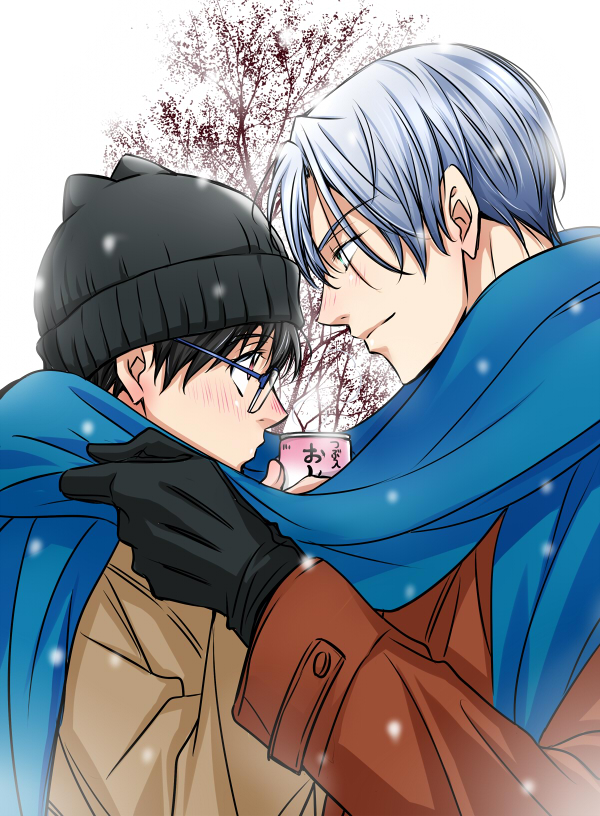 katsuki yuuri and viktor nikiforov (yuri!!! on ice) drawn by sisido_(black_candy)