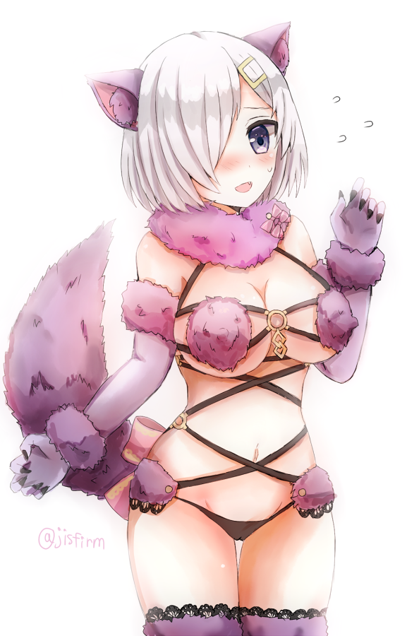 mash kyrielight and hamakaze (kantai collection and 2 more) drawn by mazeru_(jisjifin)