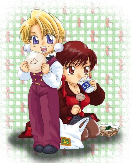 king and vice (the king of fighters and 2 more) drawn by ise_(dark37564)