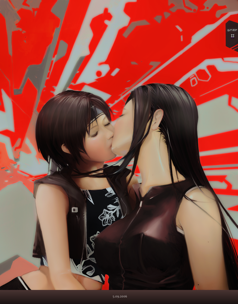 tifa lockhart and yuffie kisaragi (final fantasy and 2 more) drawn by plusnine
