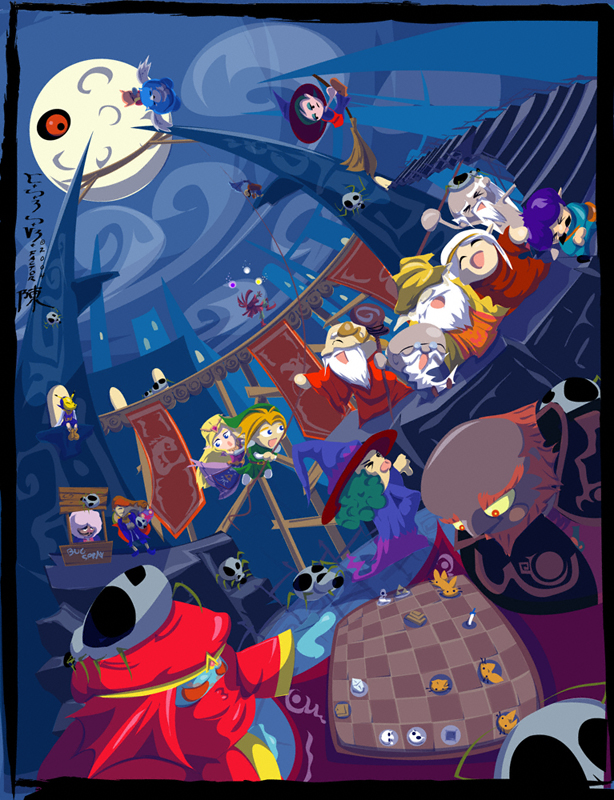 link, princess zelda, ganondorf, navi, impa, and 20 more (the legend of zelda and 7 more) drawn by indiochink