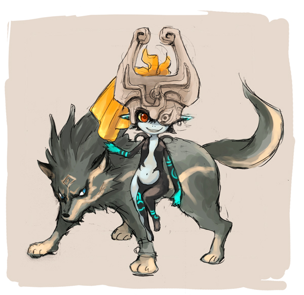 link, midna, and wolf link (the legend of zelda and 1 more) drawn by morisuke