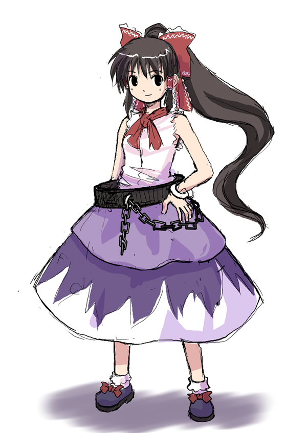 hakurei reimu and ibuki suika (touhou) drawn by haniwa_(leaf_garden)