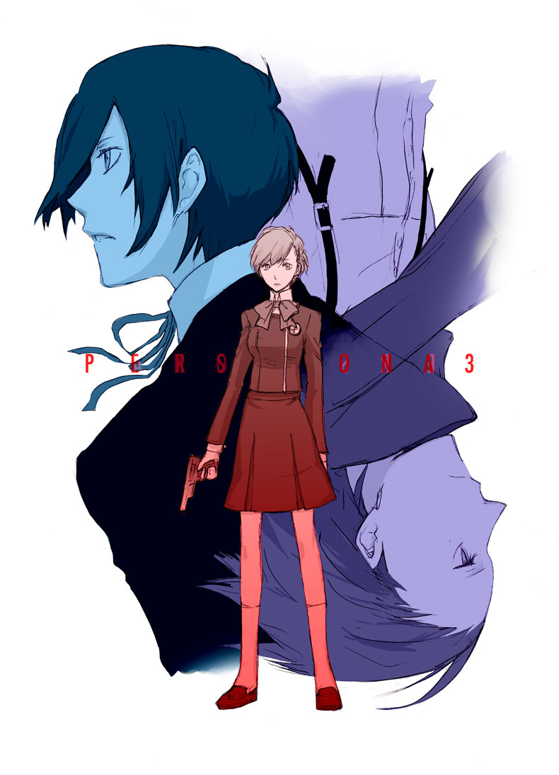 yuuki makoto, shiomi kotone, and mochizuki ryouji (persona and 2 more) drawn by las