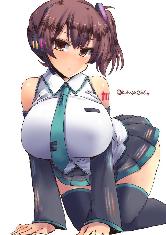 hatsune miku and kaga (kantai collection and 1 more) drawn by shinshin