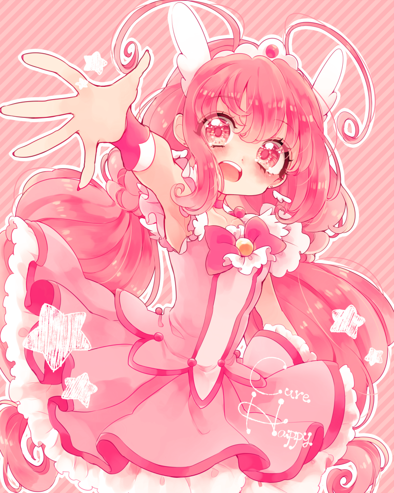 hoshizora miyuki and cure happy (precure and 1 more) drawn by uzuki_aki