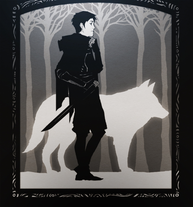 jon snow and ghost (a song of ice and fire) drawn by hamletmachine