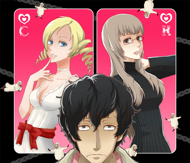 catherine, katherine mcbride, and vincent brooks (catherine) drawn by hiramoto1208
