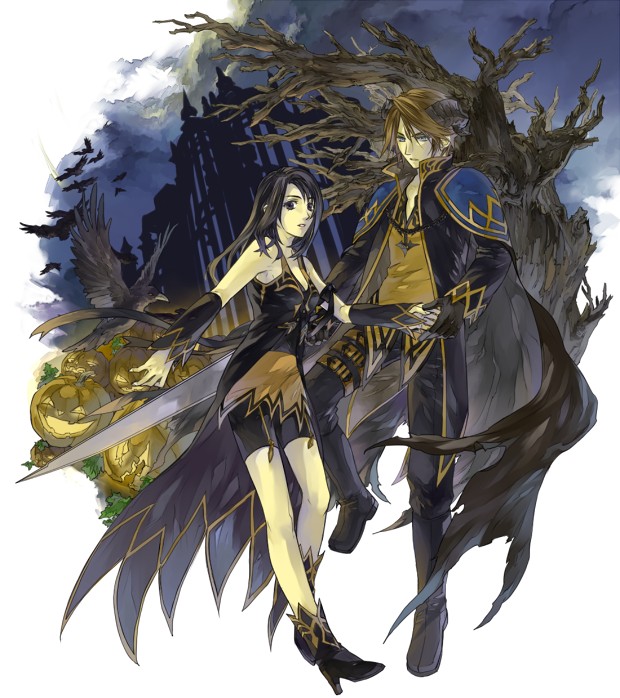 squall leonhart and rinoa heartilly (final fantasy and 1 more) drawn by hinokami