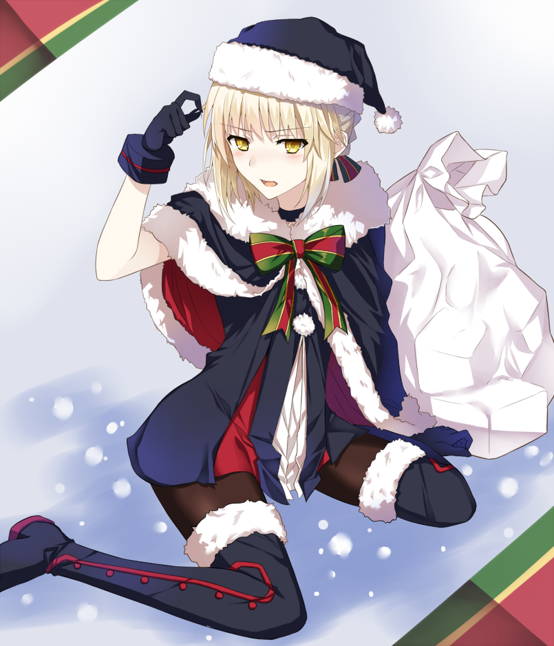 artoria pendragon, saber alter, and santa alter (fate and 1 more) drawn by tsuezu