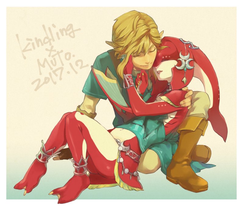 link and mipha (the legend of zelda and 1 more) drawn by sakurai_muto