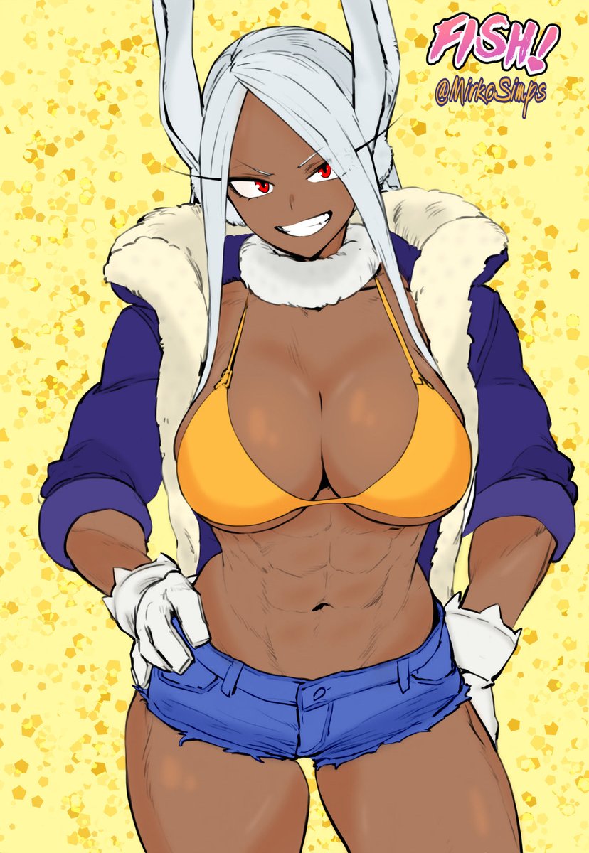 mirko (boku no hero academia) drawn by mirkosimps and parallaxfused