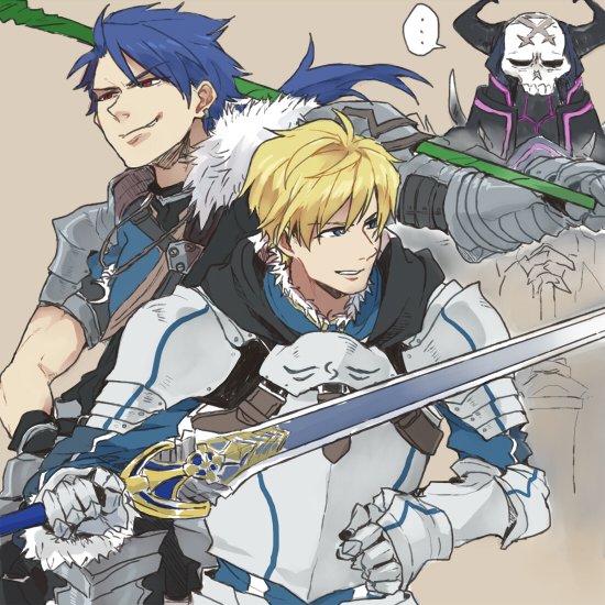 cu chulainn, arthur pendragon, and king hassan (fate and 2 more) drawn by ree_(re-19)