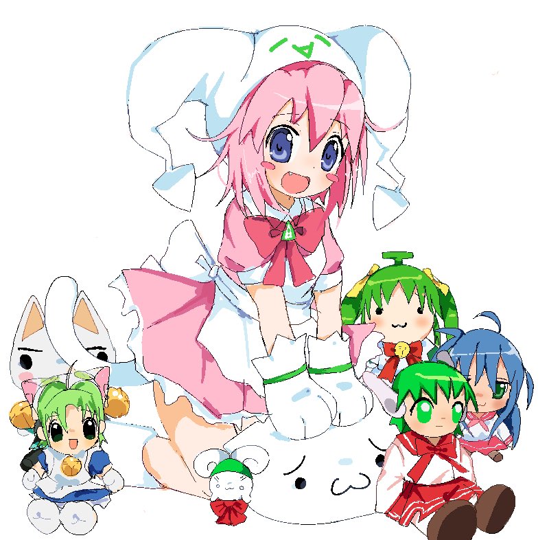 izumi konata, dejiko, multi, melon-chan, shoboon, and 3 more (lucky star and 9 more) drawn by onlinepetclub