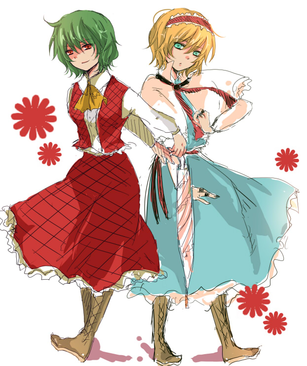 alice margatroid and kazami yuuka (touhou) drawn by chappusu
