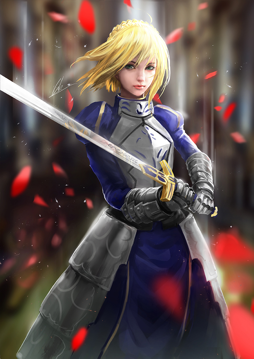 artoria pendragon and saber (fate and 1 more) drawn by cglas