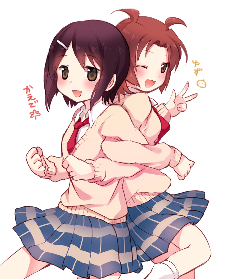 ikeno kaede and iizuka yuzu (sakura trick) drawn by tarabagani