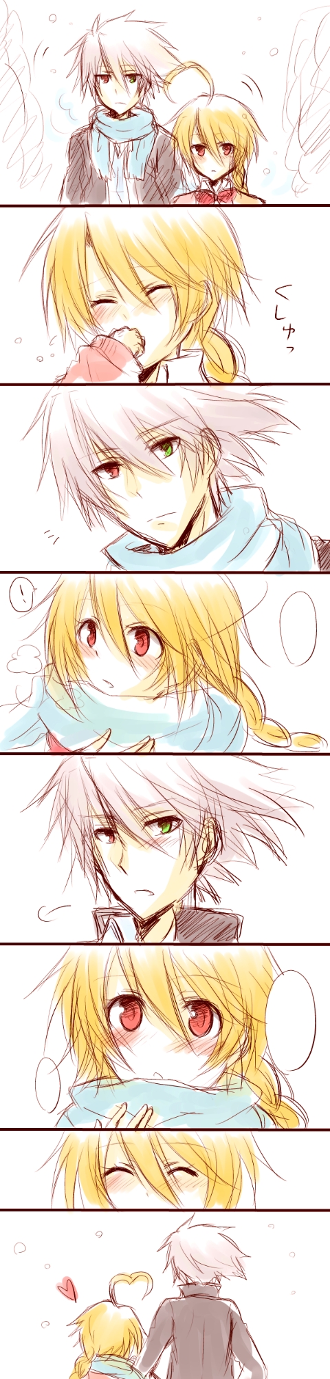 ragna the bloodedge and lambda-11 (blazblue) drawn by nyorochoko