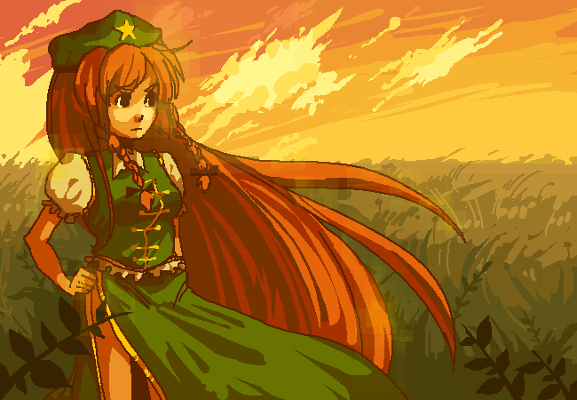 hong meiling (touhou) drawn by tabashio