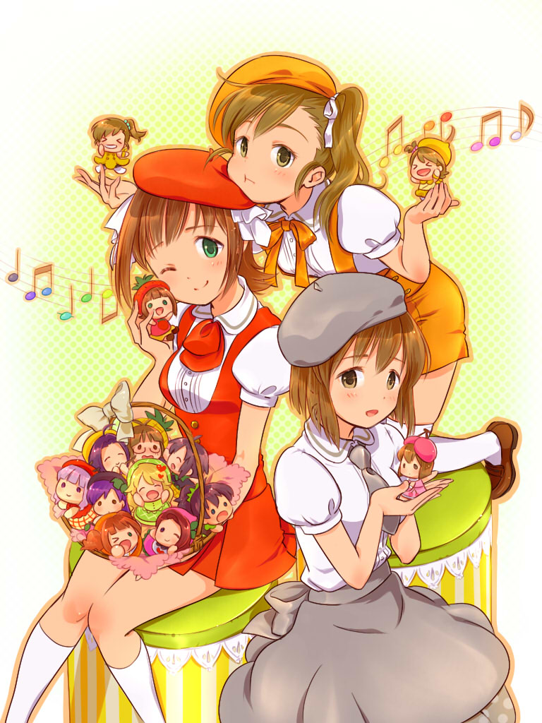 hoshii miki, kisaragi chihaya, amami haruka, kikuchi makoto, shijou takane, and 8 more (idolmaster) drawn by ndo2