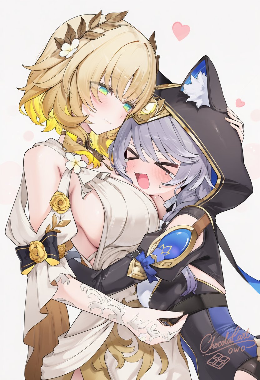 aglaea and cipher (honkai and 1 more) drawn by chocolatart0w0
