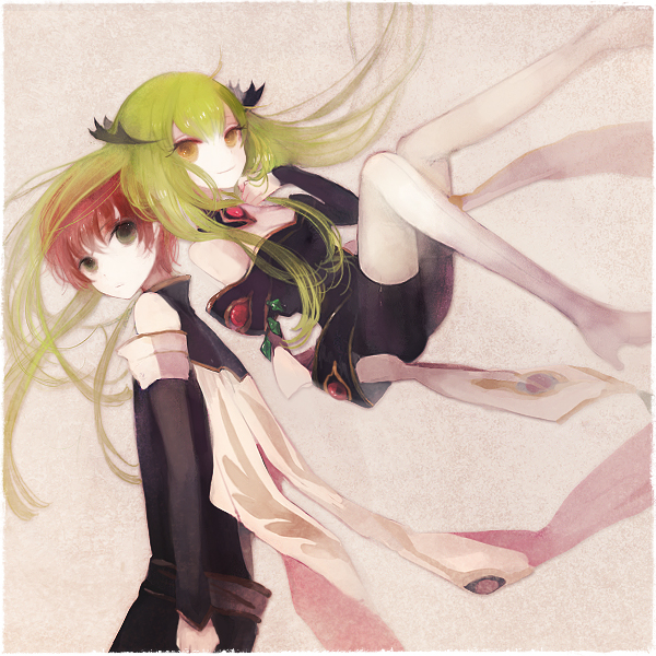 c.c. and kururugi suzaku (code geass) drawn by pechika