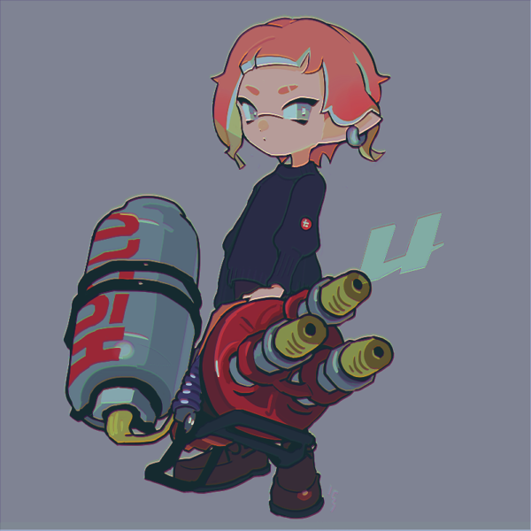 inkling player character and inkling girl (splatoon) drawn by imaikuy0