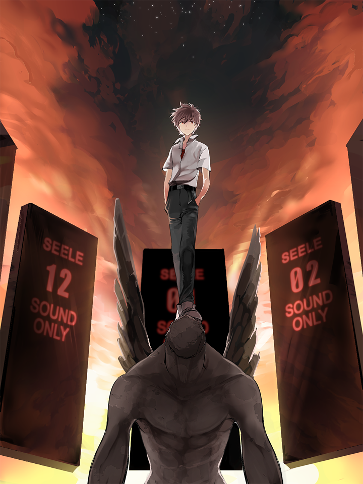 nagisa kaworu and seele (neon genesis evangelion) drawn by saifu_(sisutakh)