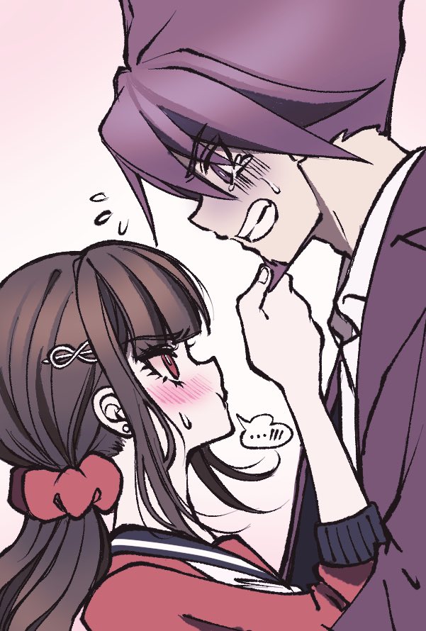 harukawa maki and momota kaito (danganronpa and 1 more) drawn by satori_(aosky9077)