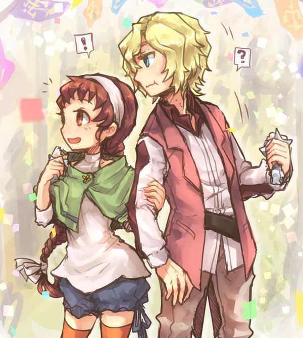 isuzu and lunderhaus cord (log horizon) drawn by mo_(deciliter)