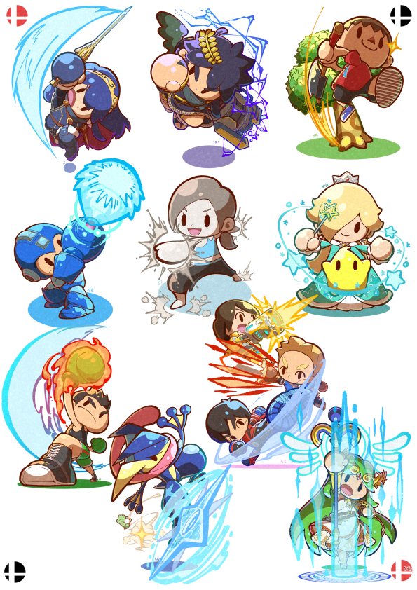 lucina, rosalina, palutena, luma, greninja, and 8 more (pokemon and 11 more) drawn by 04sora40