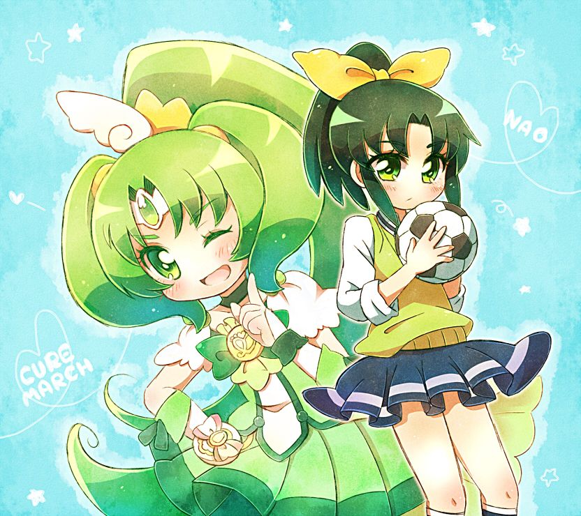 midorikawa nao and cure march (precure and 1 more) drawn by ankoku4649