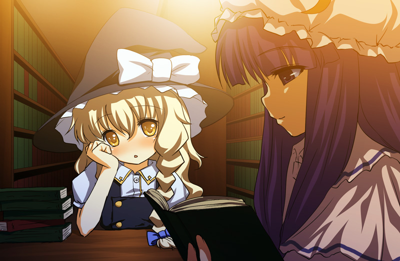 kirisame marisa and patchouli knowledge (touhou) drawn by broiler