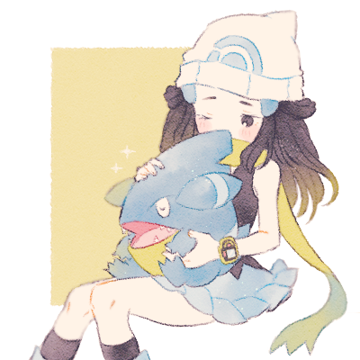 dawn and gible (pokemon and 1 more) drawn by ryokuno_green