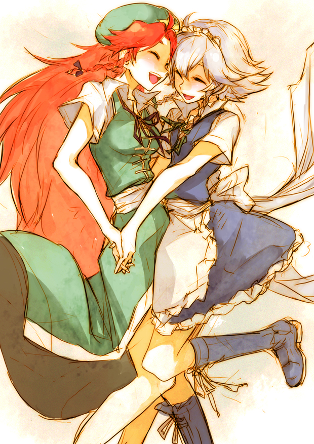 izayoi sakuya and hong meiling (touhou) drawn by tima