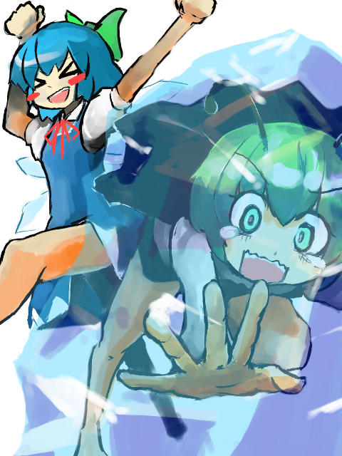 cirno and wriggle nightbug (touhou) drawn by luft_(luft_dokka)