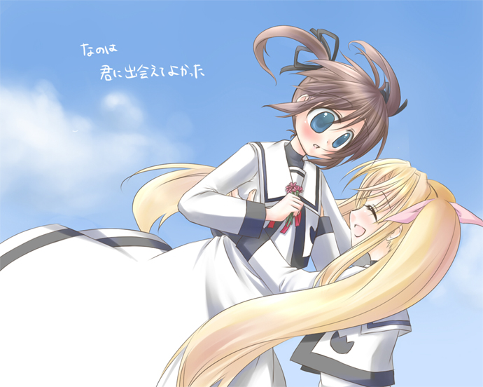 fate testarossa and takamachi nanoha (lyrical nanoha and 2 more) drawn by 0lilylily0