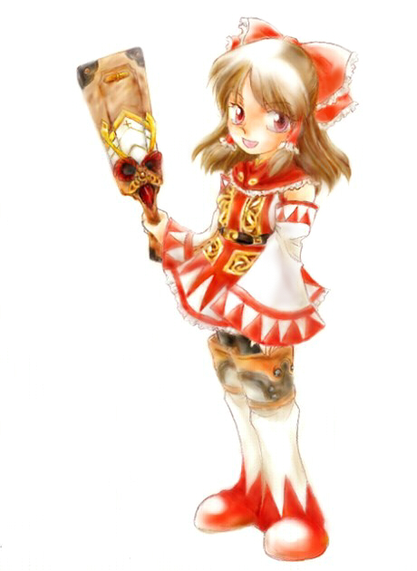 hakurei reimu and white mage (touhou and 3 more) drawn by ys43miyade