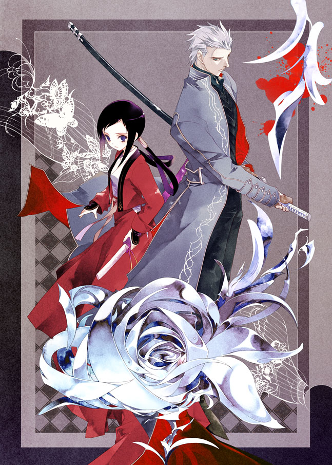 vergil and takane hibiki (devil may cry and 3 more) drawn by sumi_keiichi