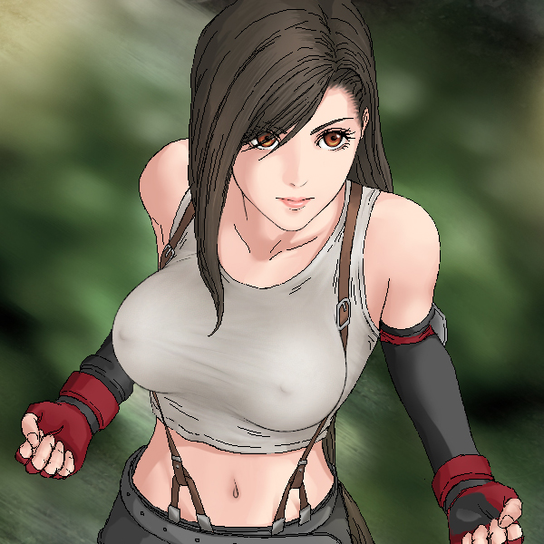 tifa lockhart (final fantasy and 1 more) drawn by uncertaintys