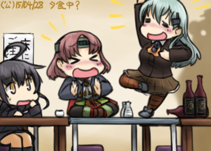 suzuya, kumano, mikazuki, and chiyoda (kantai collection and 2 more) drawn by hamu_koutarou